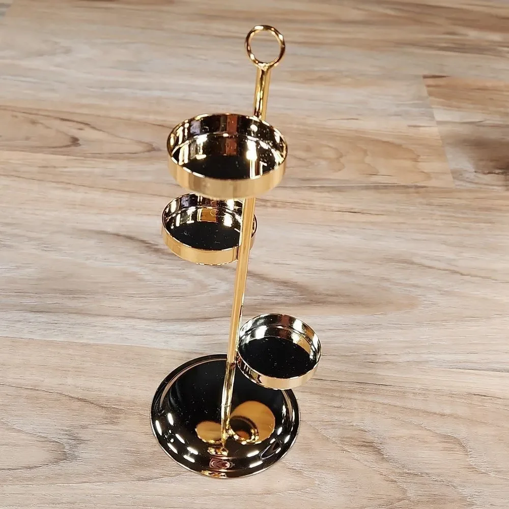 🩵NIB Partylite Gold Santorini Tealight Tree Candle Hurricane - Picture 7 of 13